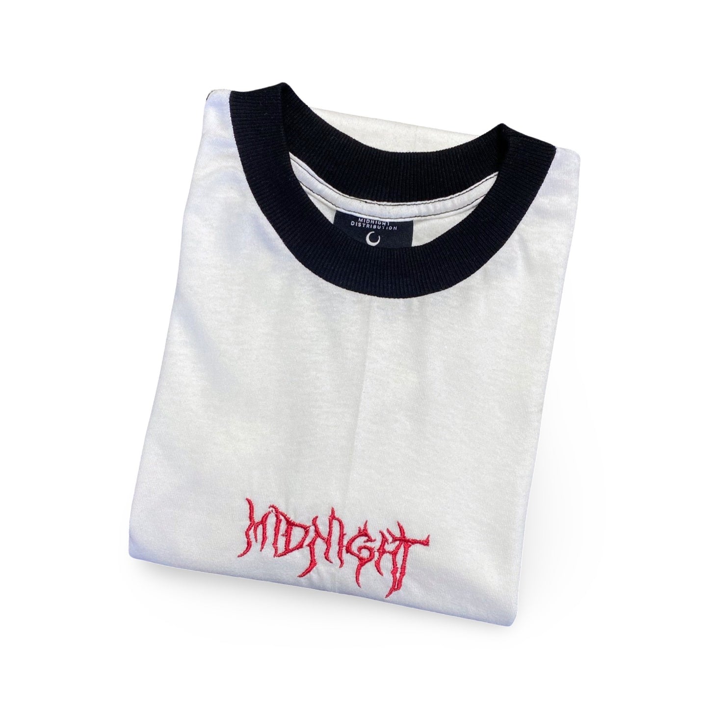 MIDNIGHT© EMBROIDERED DESOLATE TEE - WHITE
